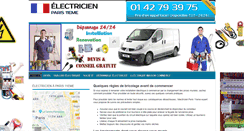 Desktop Screenshot of electricienparis11eme.com